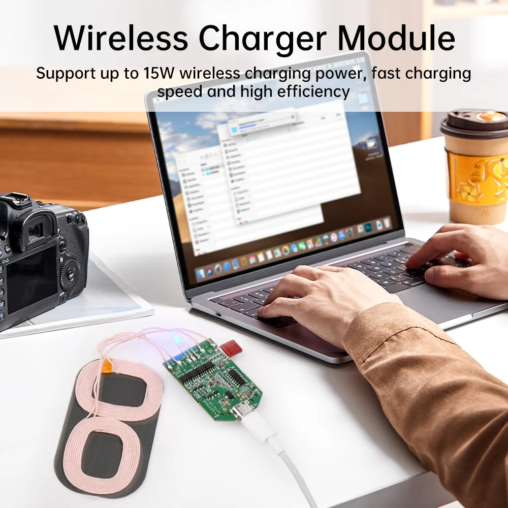 5~15W Adaptive Wireless Charging Module Charging Protection Board Equalizer Module QI Fast Charging Board DIY Wireless Charger