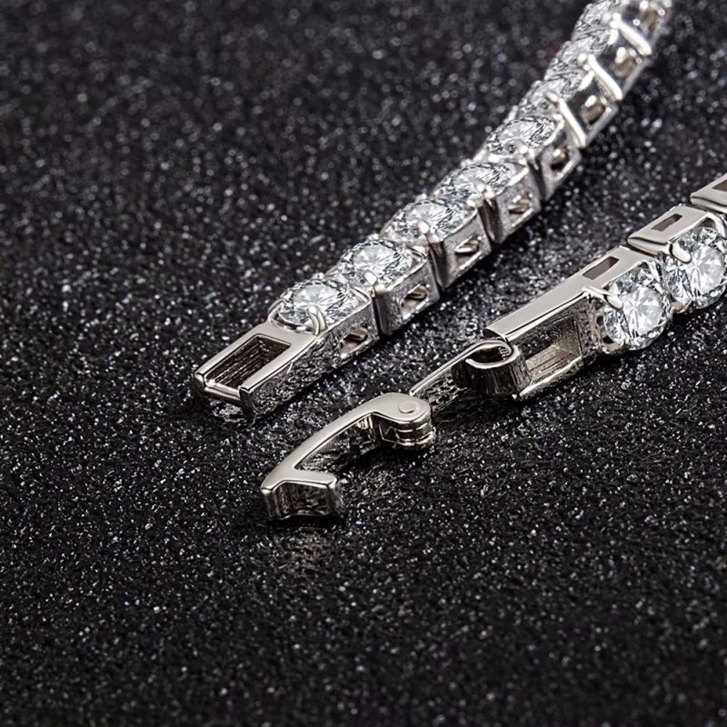 S925 Sterling Silver Bracelet Zirconia Tennis Ball Women Fashion
