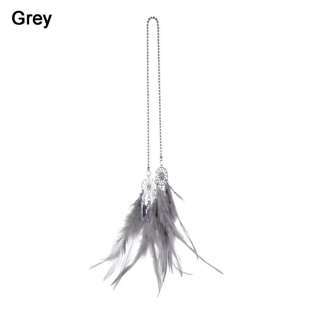 Feather Mirror Car Pendant for Girls Lucky Ornament Hanging Charm Home Decor Car Interior Accessories