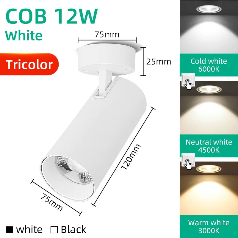 Led Down light 3 Color Ceiling Foldable  DownLight 20W 12W 7W 10W 15W Spotlight Light  for Kitchen Home Decor Surface Mounted