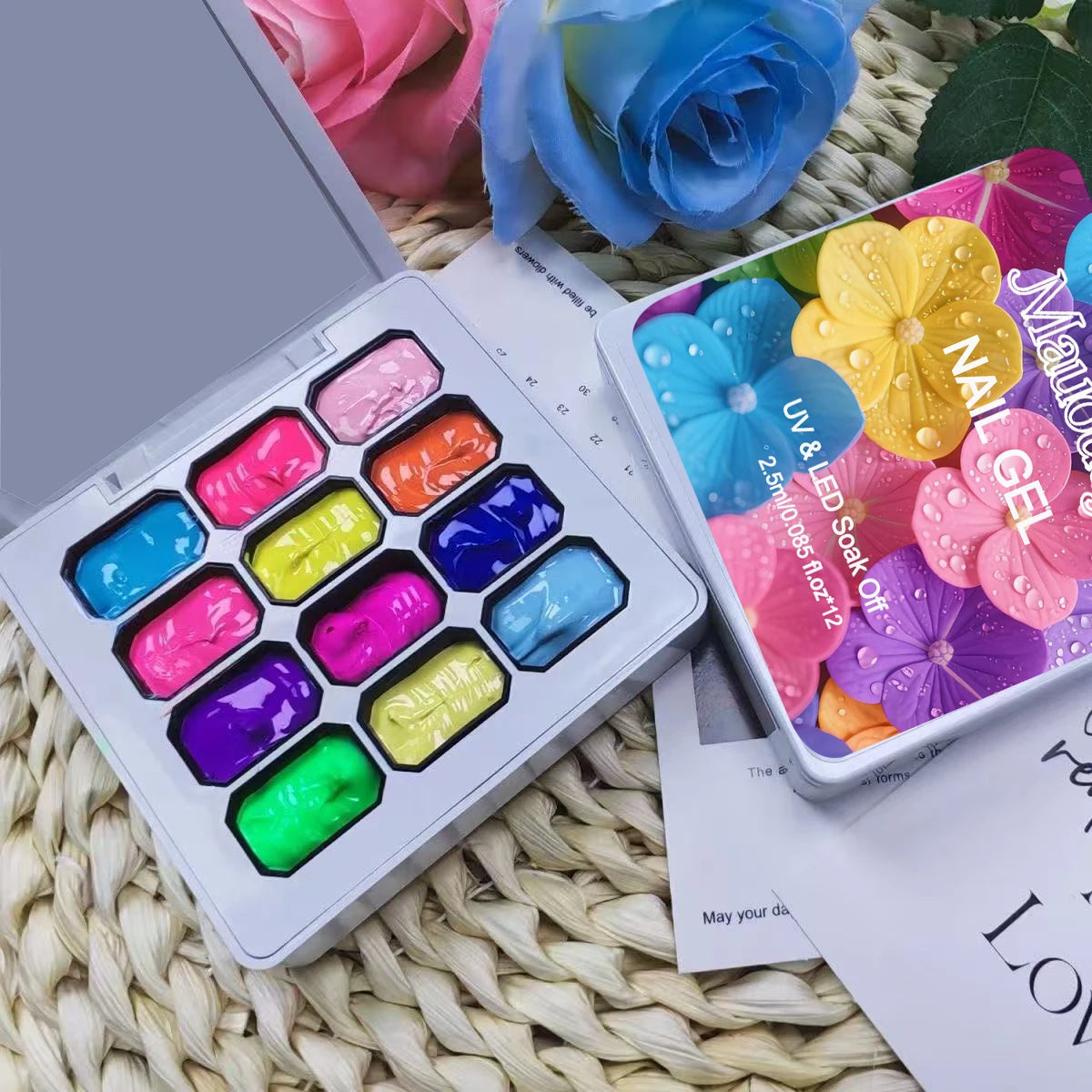 12-color Y2K fluorescent solid gel nail polish, permanently removable, UV/LED nail polish.
