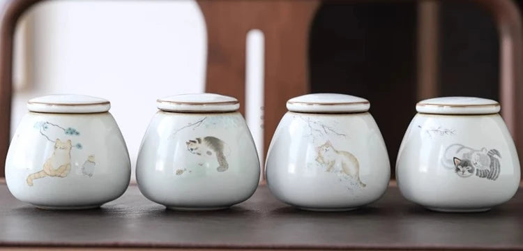 Urns for Ceramics Ashes Sealed Cremation Funeral Keepsake Human Pet Memorial Suitable Home Fireplaces Burial Ash Urn Cat