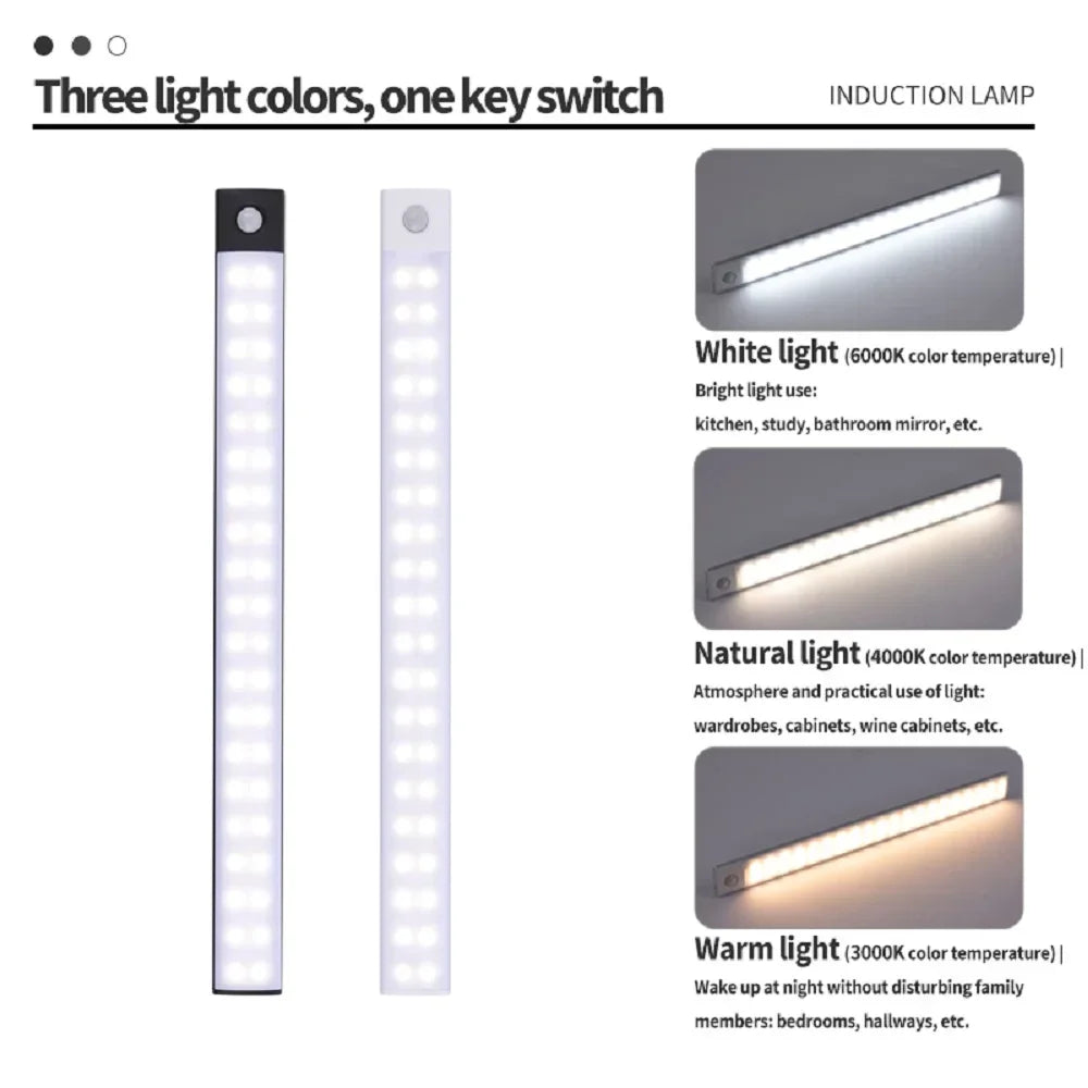 LED Bar Light Motion Sensor USB Rechargeable Led Night