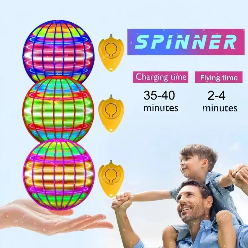 LED Light Up Flying Orb Boomerang Toys Magic Hover