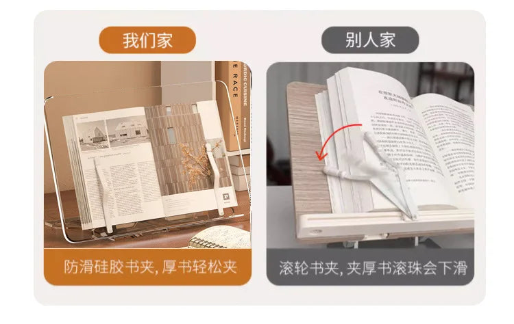 Acrylic Book Stand for Reading Hands Free Adjustable Book Holder to Prevent Neck Strain Foldable Desk Organizer for Study Office