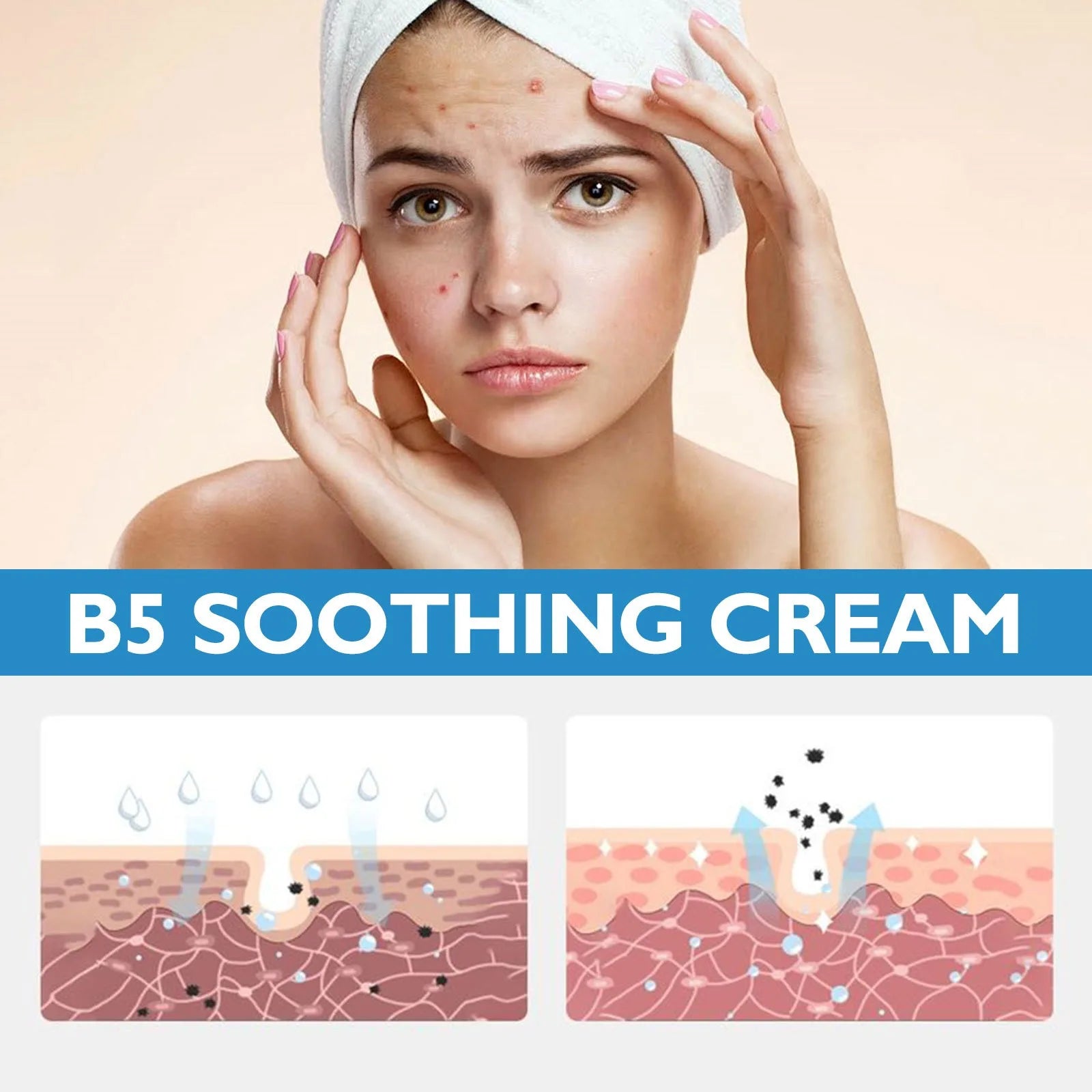 EELHOE B5 Moisturizing Repair Cream Moisturizing Brightening Skin Color Repairing Skin Barrier Moisturizing Skin Care Face Cream