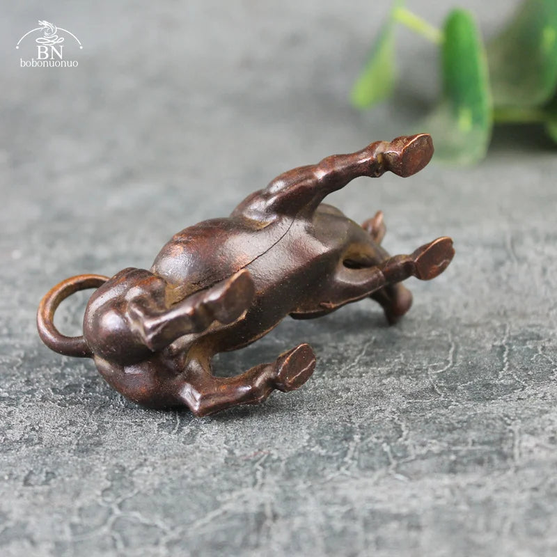 185g Wall Street Brass Bull Animals Statue Handmade Home Decor Ornaments Crafts Copper Miniatures Figurines Desk Decoration Gift
