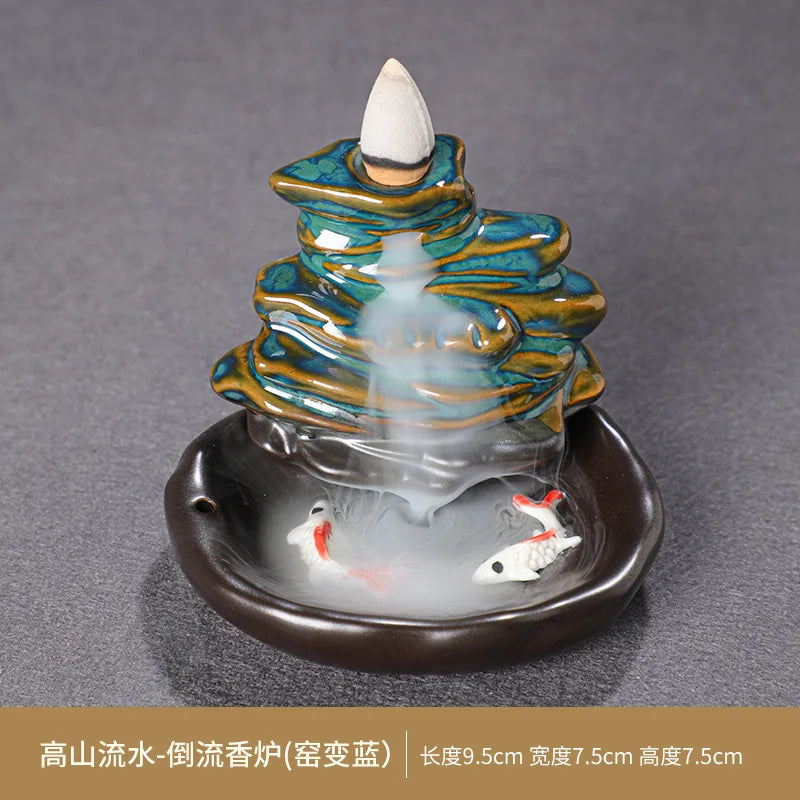 Creative Home Decor Backflow Stick Incense Burner Ceramic Censer Home Decoration Use In Home Teahouse Zen Yoga Decor Ornament