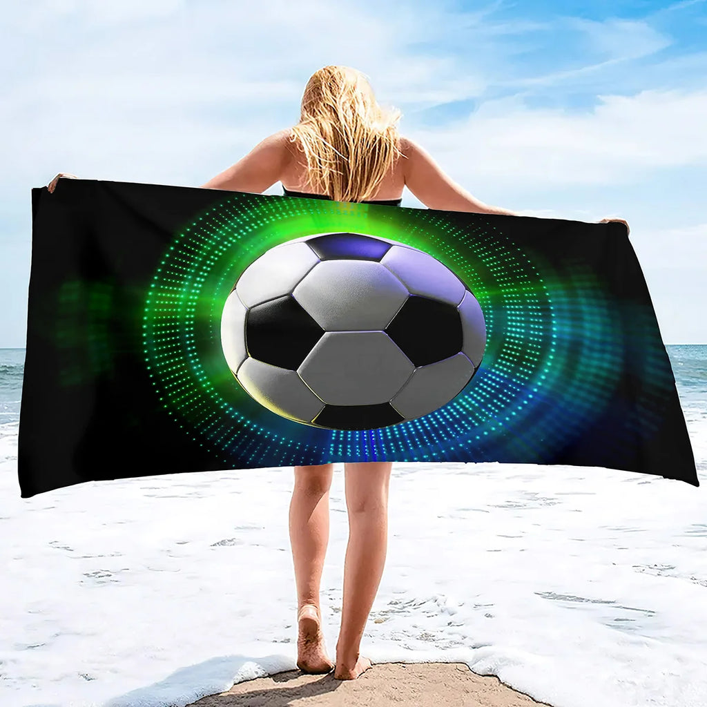 Football Beach Towel Soccer Bath Towel Microfiber Ball Sports Shower Quick Dry Swimming Cover Camping Yoga Mat Bikini Cover Up