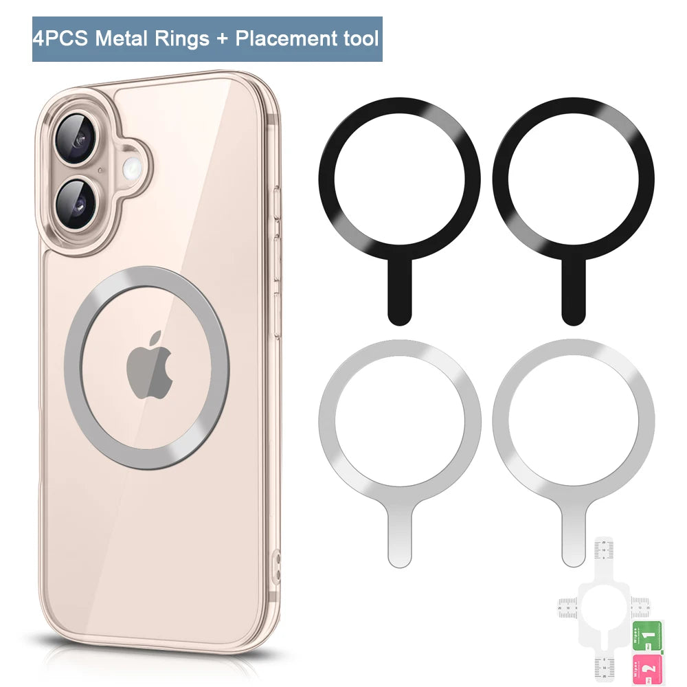 4pcs/3pcs/1pc/lot Metal Ring Plate For Magsafe Sheet Sticker iron Ring For iPhone 14 15 Magnetic Phone Holder Wireless Charger