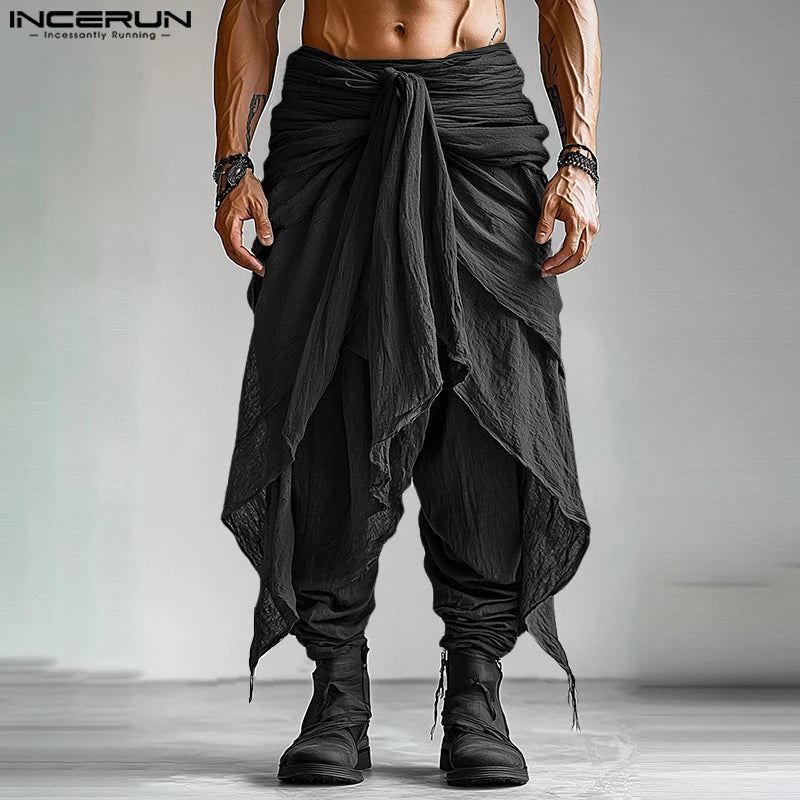 Fashion INCERUN Summer Spring Men Casual Pants Harem Pant Pleated