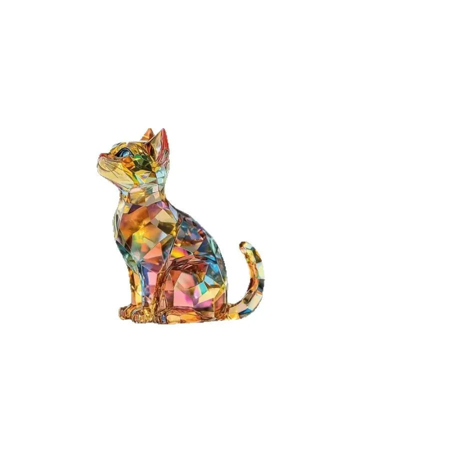 Artistic Crystal Cat Sculpture 1 Cute Home Desktop Decoration Ideal Gift for Family And Friends Suitable for Bedroom Decor
