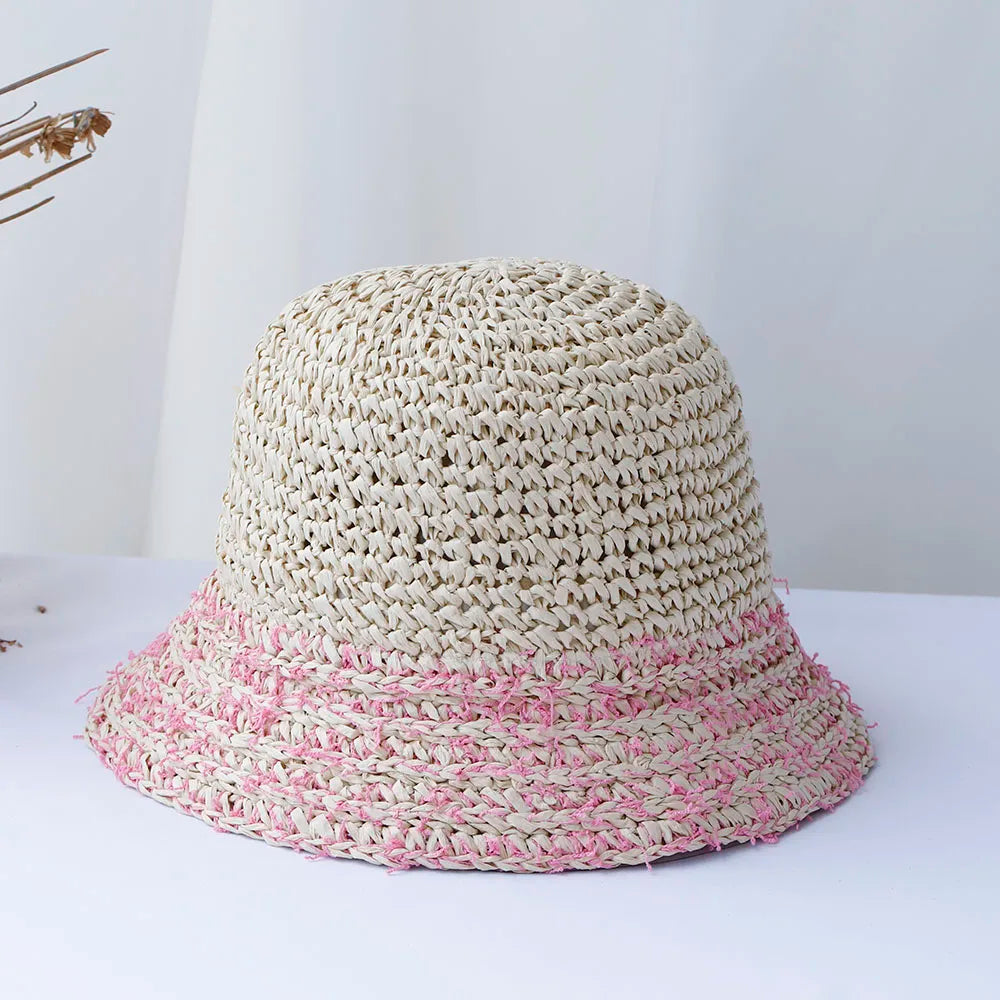 Y2K Beach Korean Straw Hat Summer Women Visor Bucket Hat Fisherman