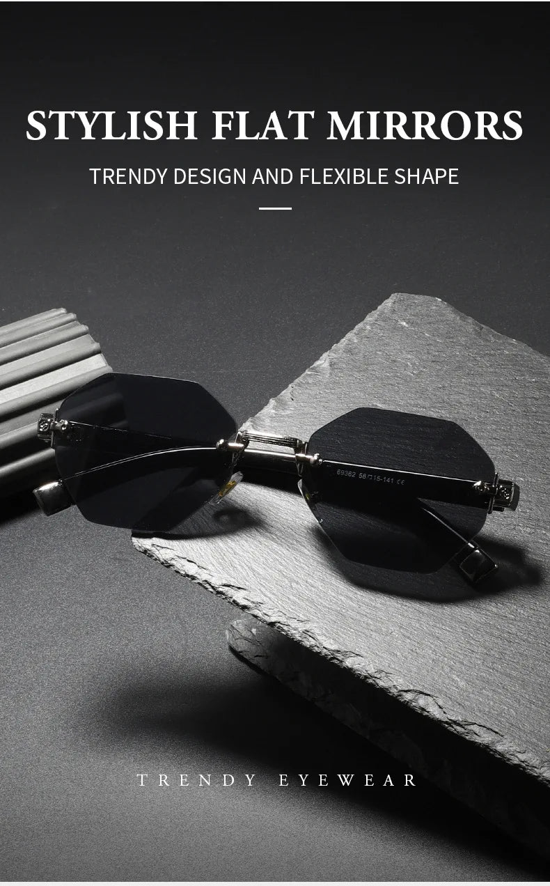 2025New Man Woman Rimless sunnies Gradient UV400 Fashion Trend Fashion Show Sun Glasses