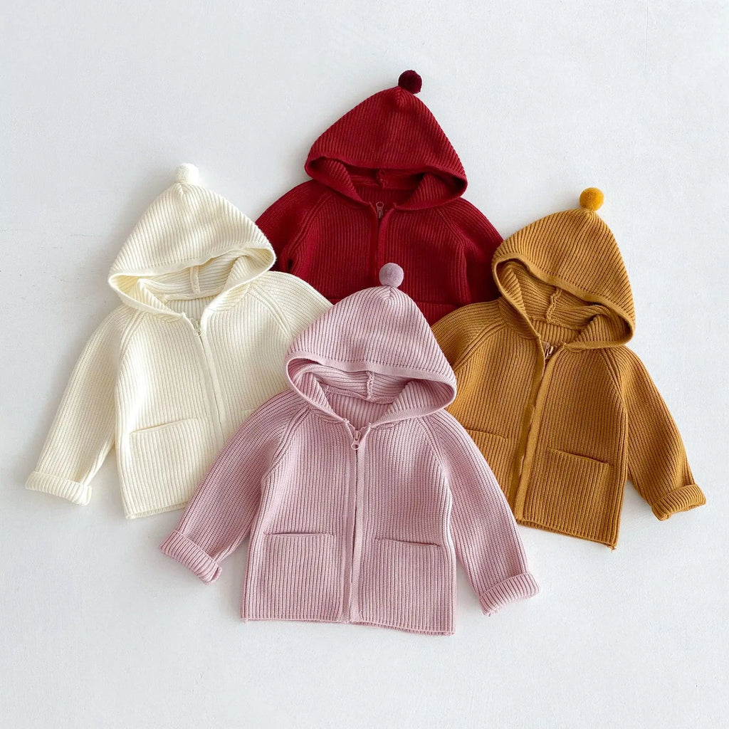 Autumn Baby Girls Hoodie Jacket Kids Sweater Long Sleeve Knitted Cardigan T-Shirt Children Tops Zipper Sweatshirt Child Coat