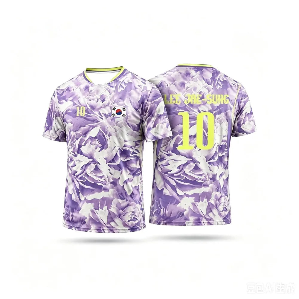 Quick‑Dry Breathable South Korea Football T‑Shirt Summer 3D Print