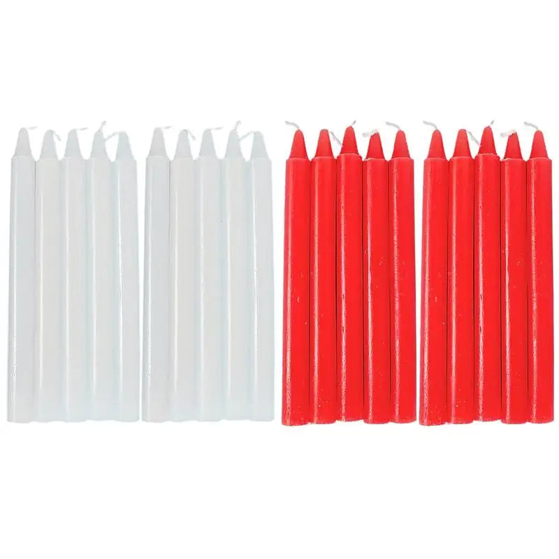 10pcs Unscented Mini Taper Candle Red/White Home Emergency Candles For Christmas Decoration Dinner Wedding Blessing Celebrations