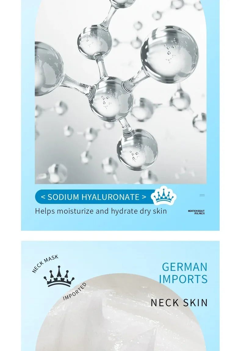 SADOER Hyaluronic Acid Neck Mask Collagen Firming Neck Masks Nourishing Brightening Beauty Moisturizing Necks Skin Care