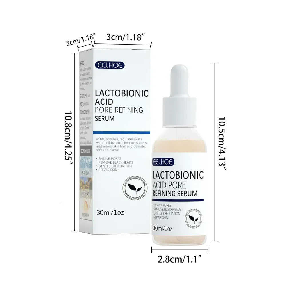 EELHOE Lactobionic Acid Pore Shrink Face Serum Skin Repair Clean Blackheads Acne Skin Care Lasting Moisturizing Korean Cosmetic