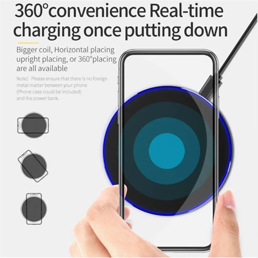 Wireless Charger Pad For iPhone 17 16 15 14 13 12 11 X Pro Max XR 8 Samsung Xiaomi Huawei LG Phone Fast Charging Docking Station