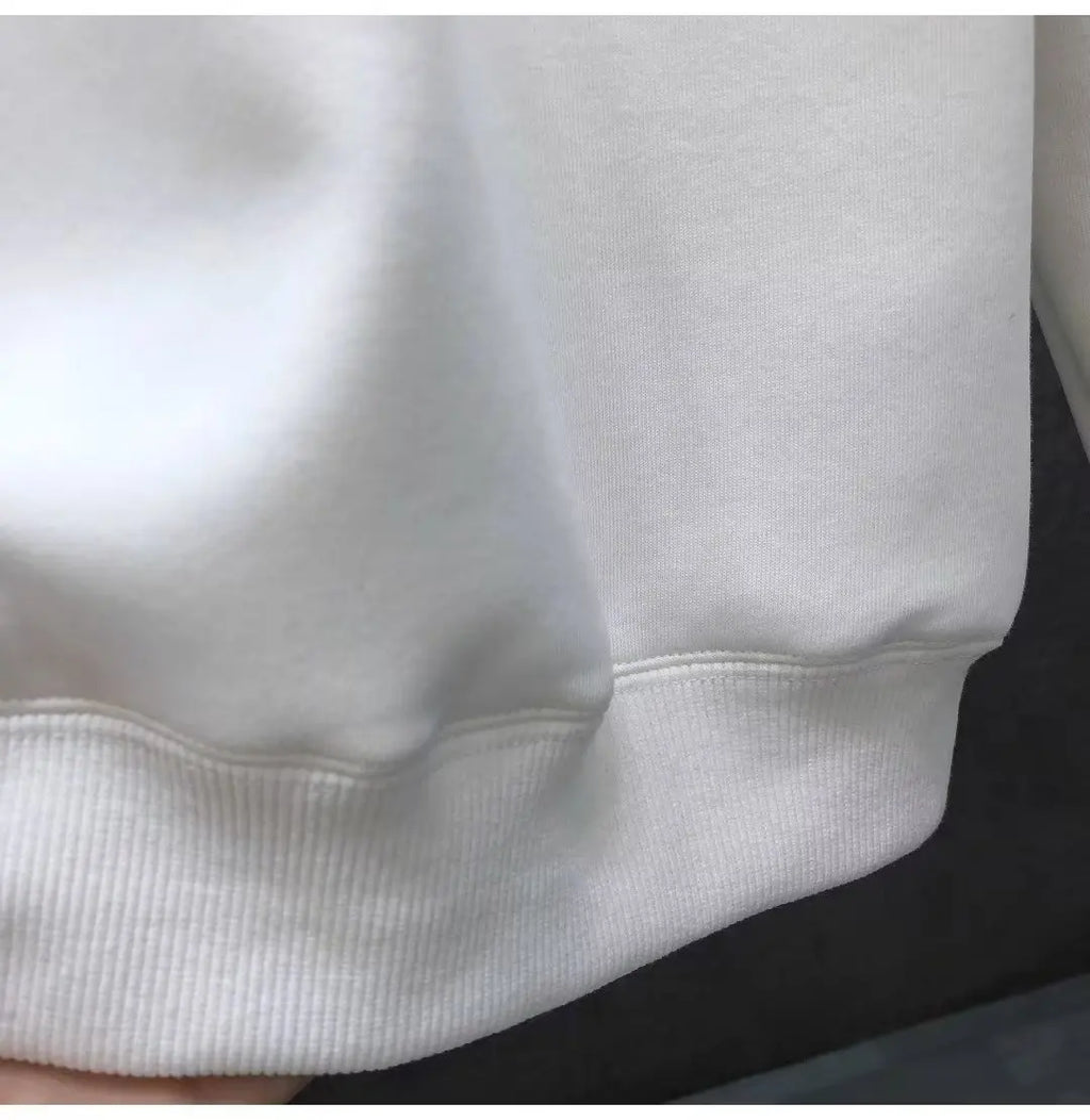 Autumn Men's Cotton Sweatshirt Korean Harajuku Cool Long Sleeve T-shirts High Quality White Top O-neck Tee Shirt Men Clothing