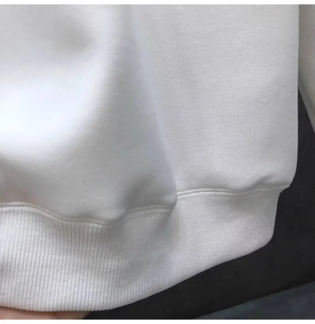 Autumn Men's Cotton Sweatshirt Korean Harajuku Cool Long Sleeve T-shirts High Quality White Top O-neck Tee Shirt Men Clothing