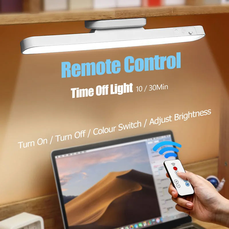 Remote LED Desk Lamp Magnetic Hanging Night Light USB