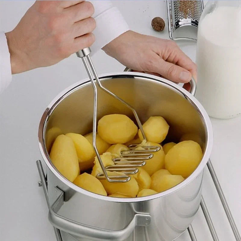 1pcs Stainless Steel Kitchen Gadget Potato Masher Press Cooking Tool Mashed Potatoes Wavy Pressure Kitchen Accessories