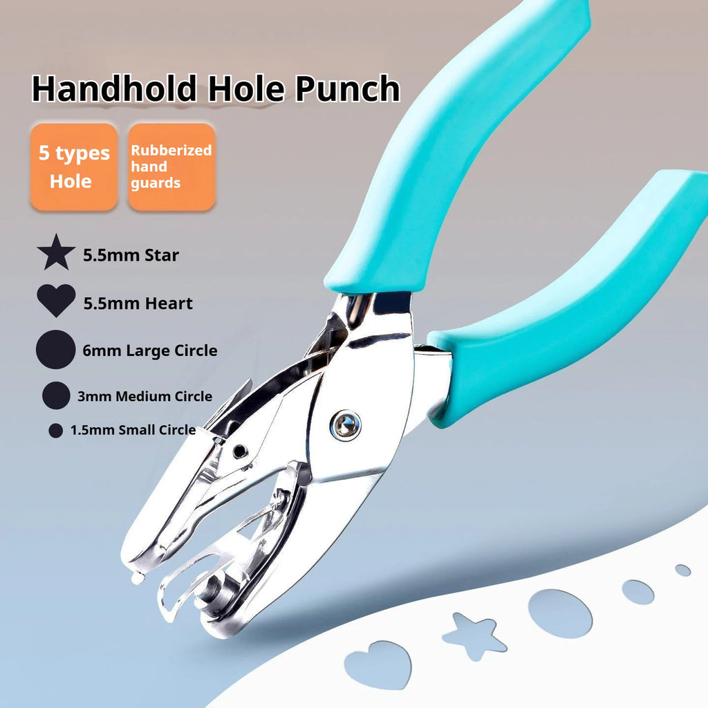 Single Hole Punch 8 Sheet Capacity 1.5/3/6 mm Diameter Hole Puncher Hand Paper Scrapbooking Punches for Office School Supplies