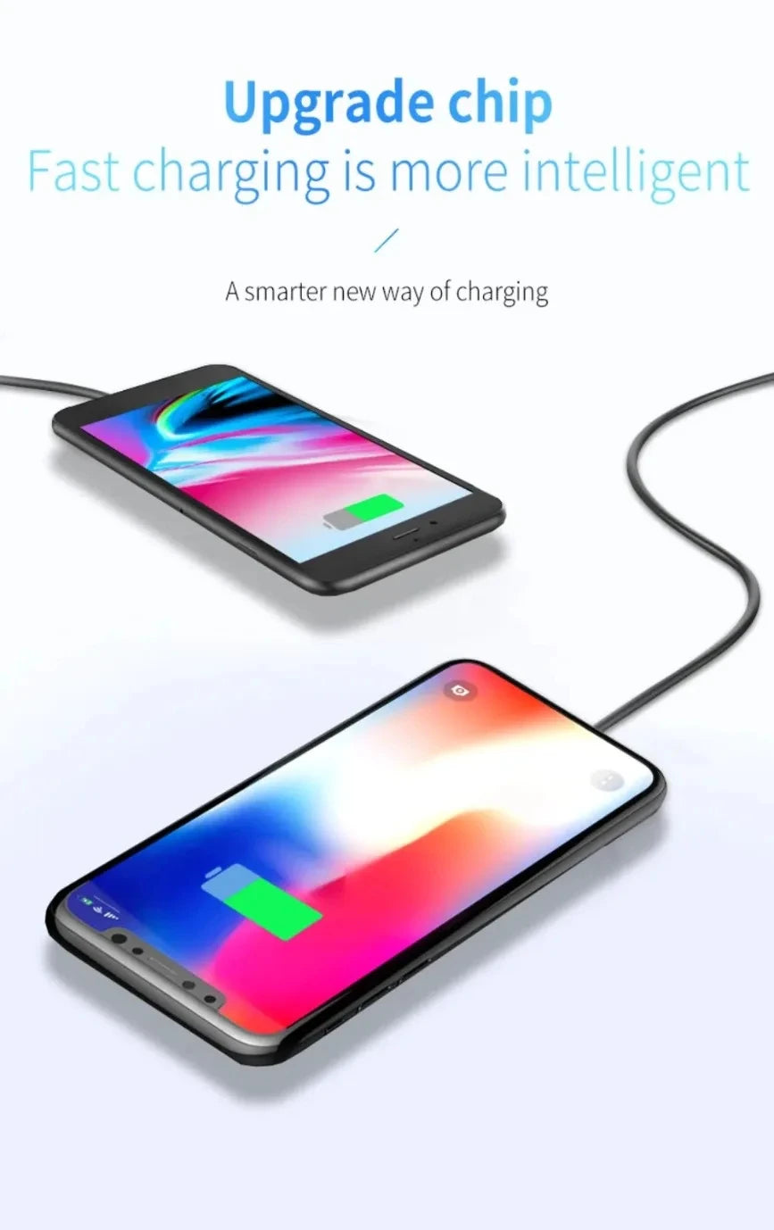 15W Ultra Thin Wireless Charger, Fast Qi Charging Pad with Compact 6cm Size, Lightweight Portable Design for Desk Bedroom Trave
