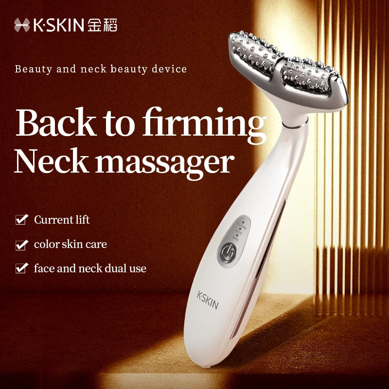 K-SKIN EMS Face Beauty Instrument Beauty Neck Massager Micro-Current Vibration Color light Senility Face Massager  Skin Care