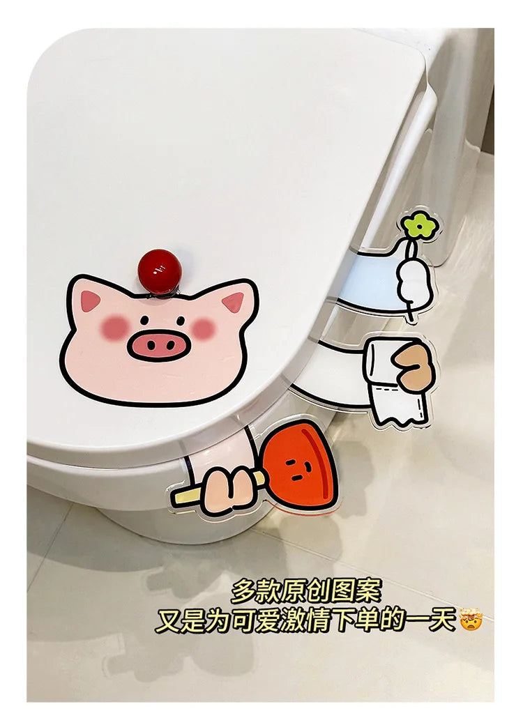 Portable Cartoon Toilet Lifter Tool No Touch Lid Handle Anti Dirty WC Accessories Bathroom Hygiene Helper No Punch Needed унитаз