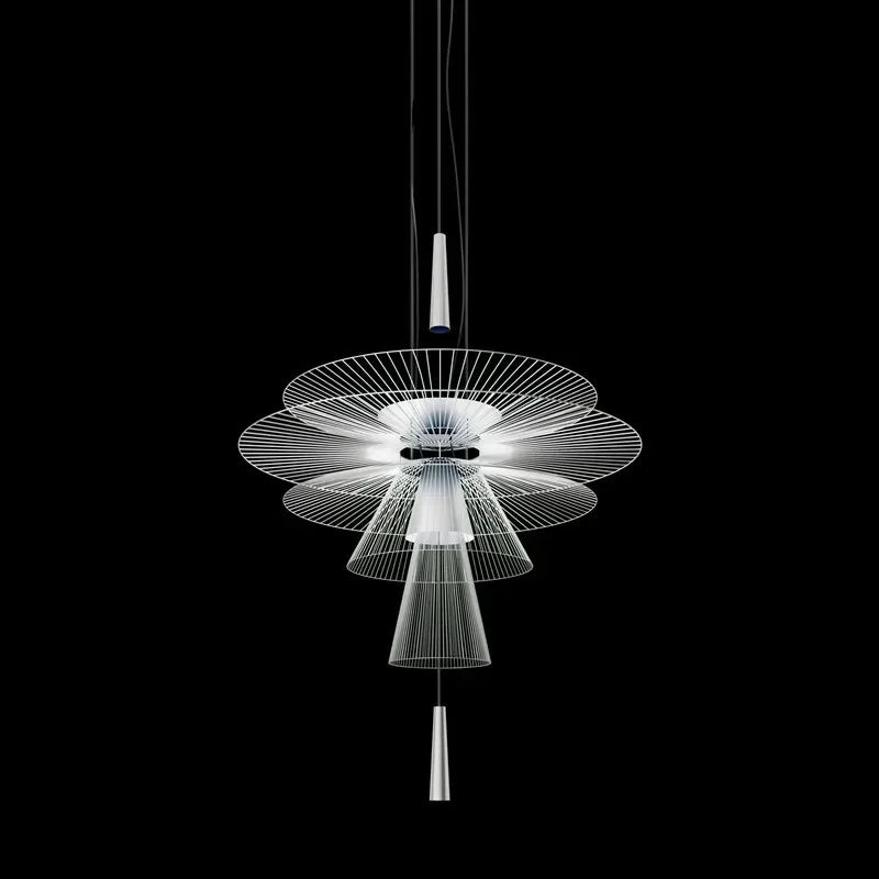 SANDYHA New Trend LED Chandelier Luxury Metal Cord Pendant Lighting for Parlor Living Dining Room Home Decor Home Hanging Lamp