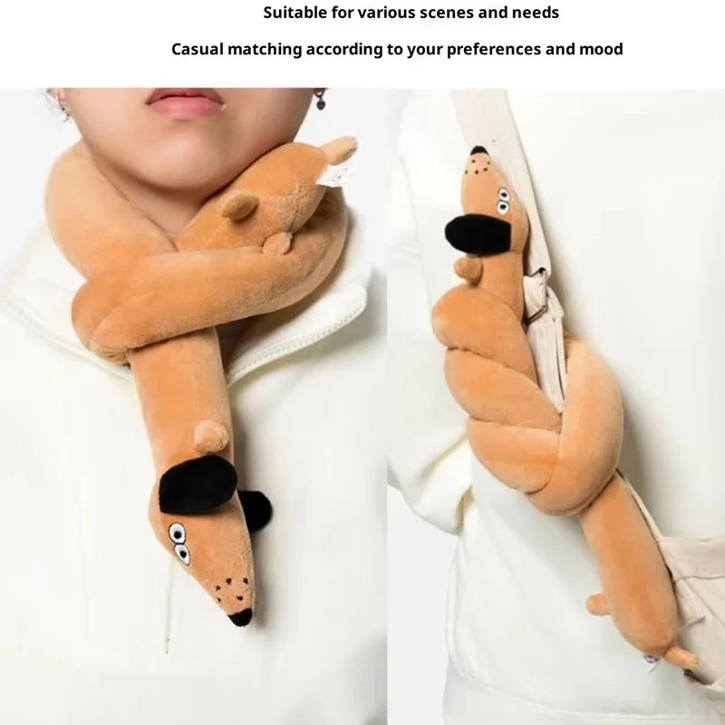 Sausage Dog Plush Toy Long Body Squeaky Dachshund Stuffed Doll Soft Puppy Play Toy For Kids Pet Home Sofa Bedroom Decor Gift