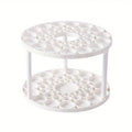 360° Rotating Brush Holder - Sleek White Plastic Organizer Large Capacity Makeup Brush Storage Bucket, Multi-Functional Rack
