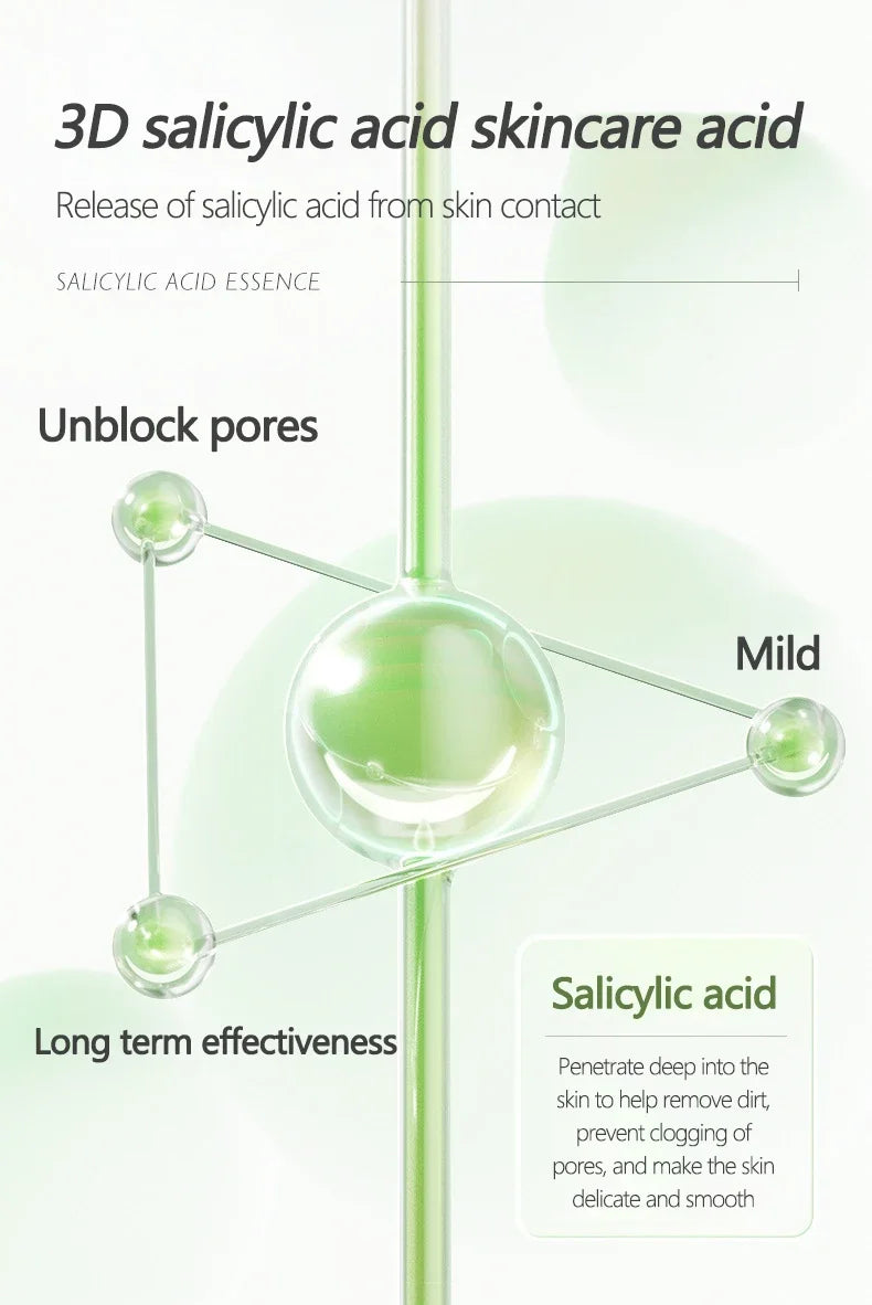 3D Exfoliating Salicylic Acid Shrink Pores Serum 5D Hyaluronic Acid Anti Aging Whitening Skin Care Essence Remove Acne Mark
