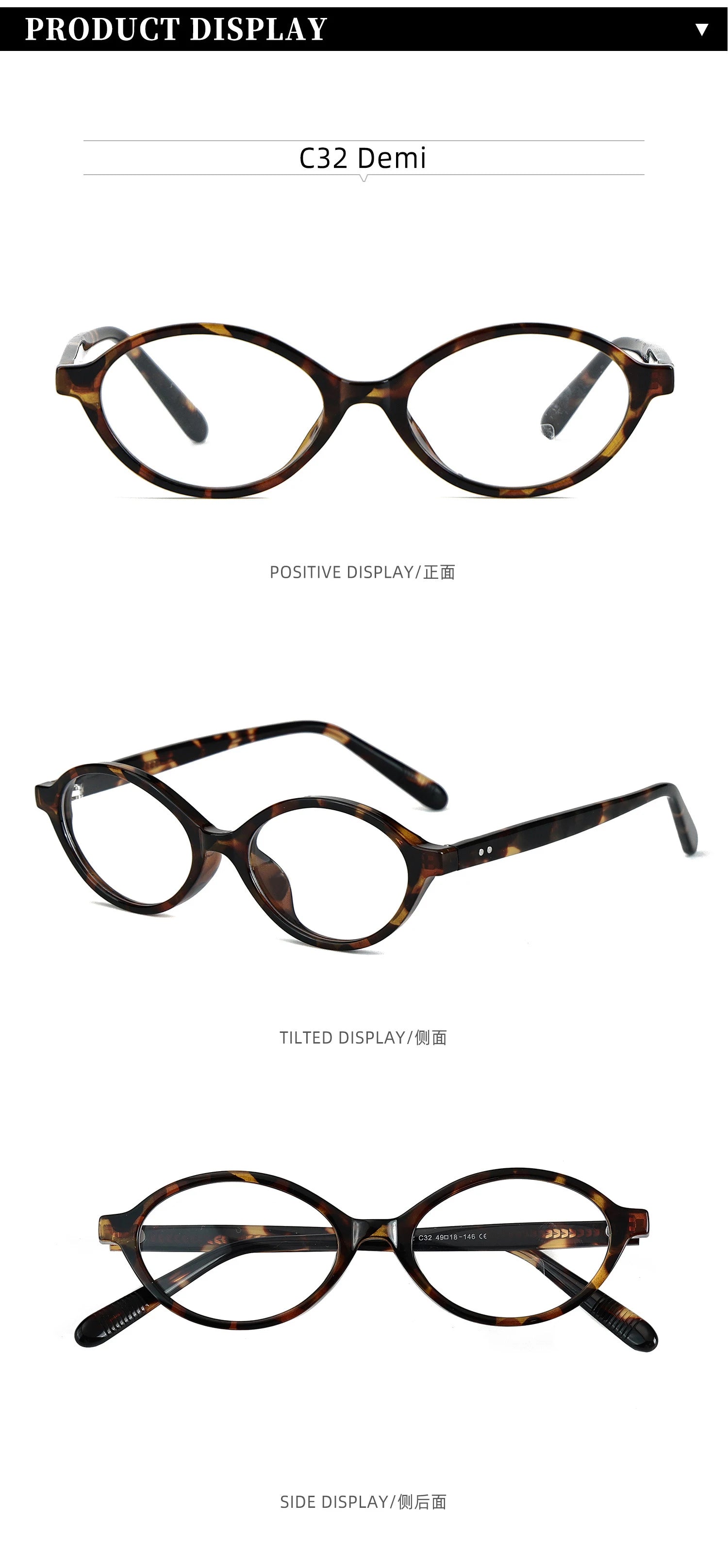 VICKY Fashion Delicate Oval Small Myopia Frames Women Reading Glasses Anti-Blue Light Customizable Prescription Glasses K9142