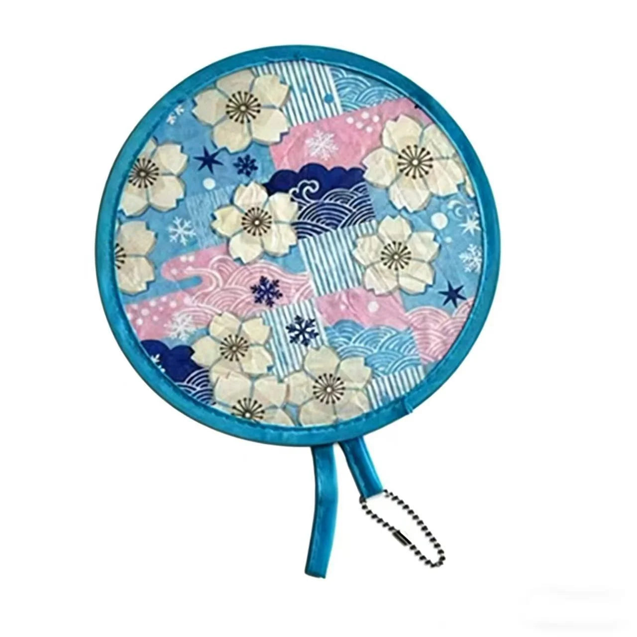 1pc Summer handheld folding fan, suitable for both men and women, round foldable hand fan, suitable for summer travel, outdoor s
