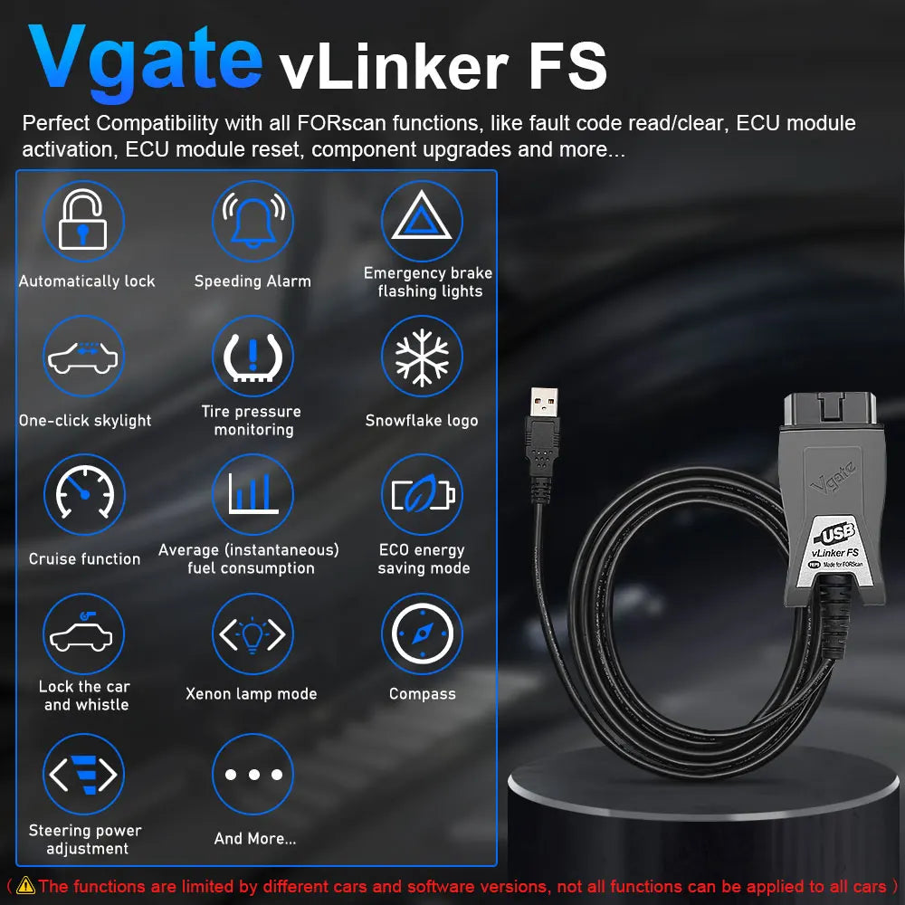 Vgate Vlinker FS Elm327 for Ford Forscan HS MS