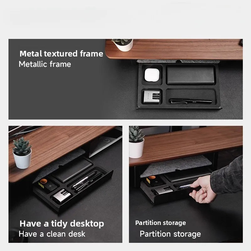 Monitor Stand Riser Storage Drawers Office Desk Organizer Computer Storage Shelf Ergonomic Desk Accessory for Home Office Setup