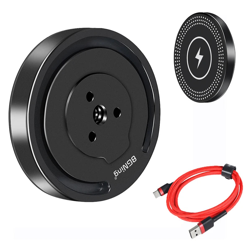 15W Magnetic Wireless Charger Phone Holder Stand for iPhone 17 16 Pro Max MagSafe 1/4 Quick Release Magnet Fast Charging Station