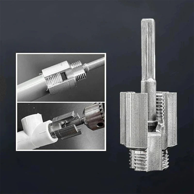 Pipe End Threading & Opening Tool - Handheld for 1/2" & 3/4" PPR/PVC, Creates Threads for Fittings & Opens Path for Wires/Cables