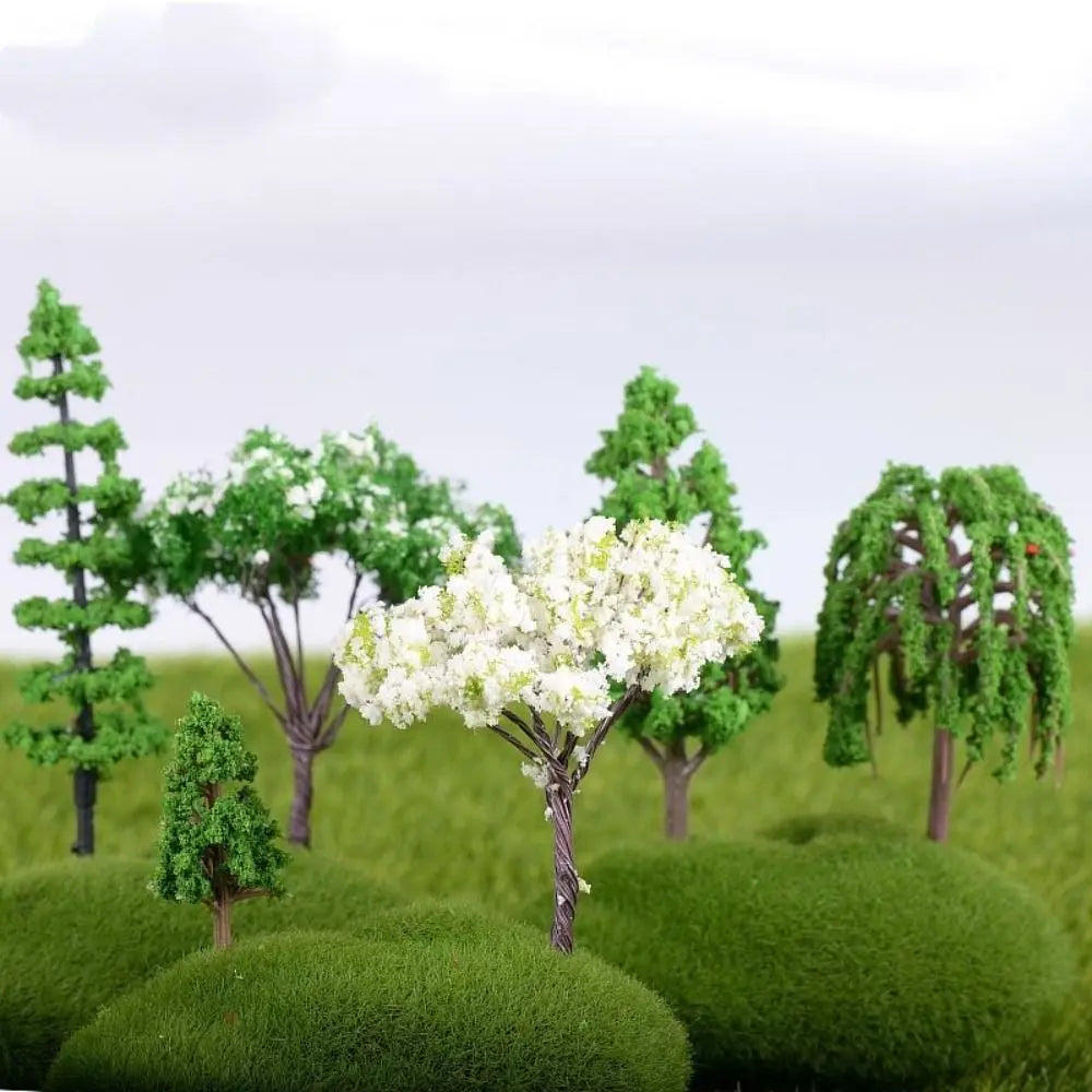 Durable Plastic Sakura Miniatures Rural Style Model Simulation Trees Landscape Vivid Micro Landscape