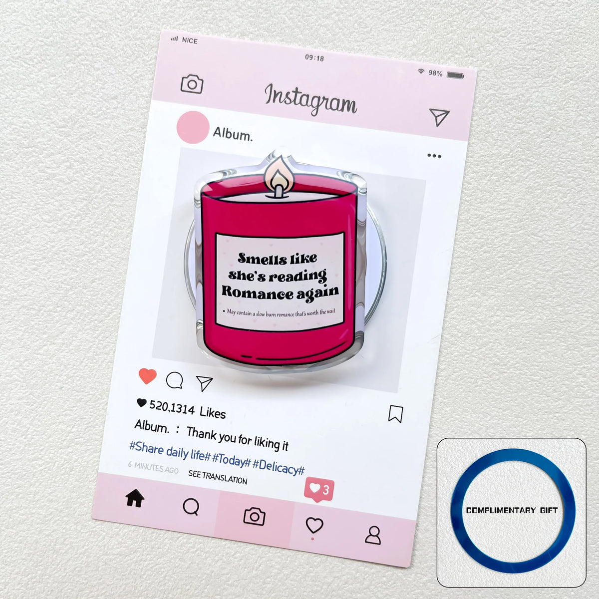 Kindle Bookish Magsafe Phone Grip Magnetic Kindle Holder Pink