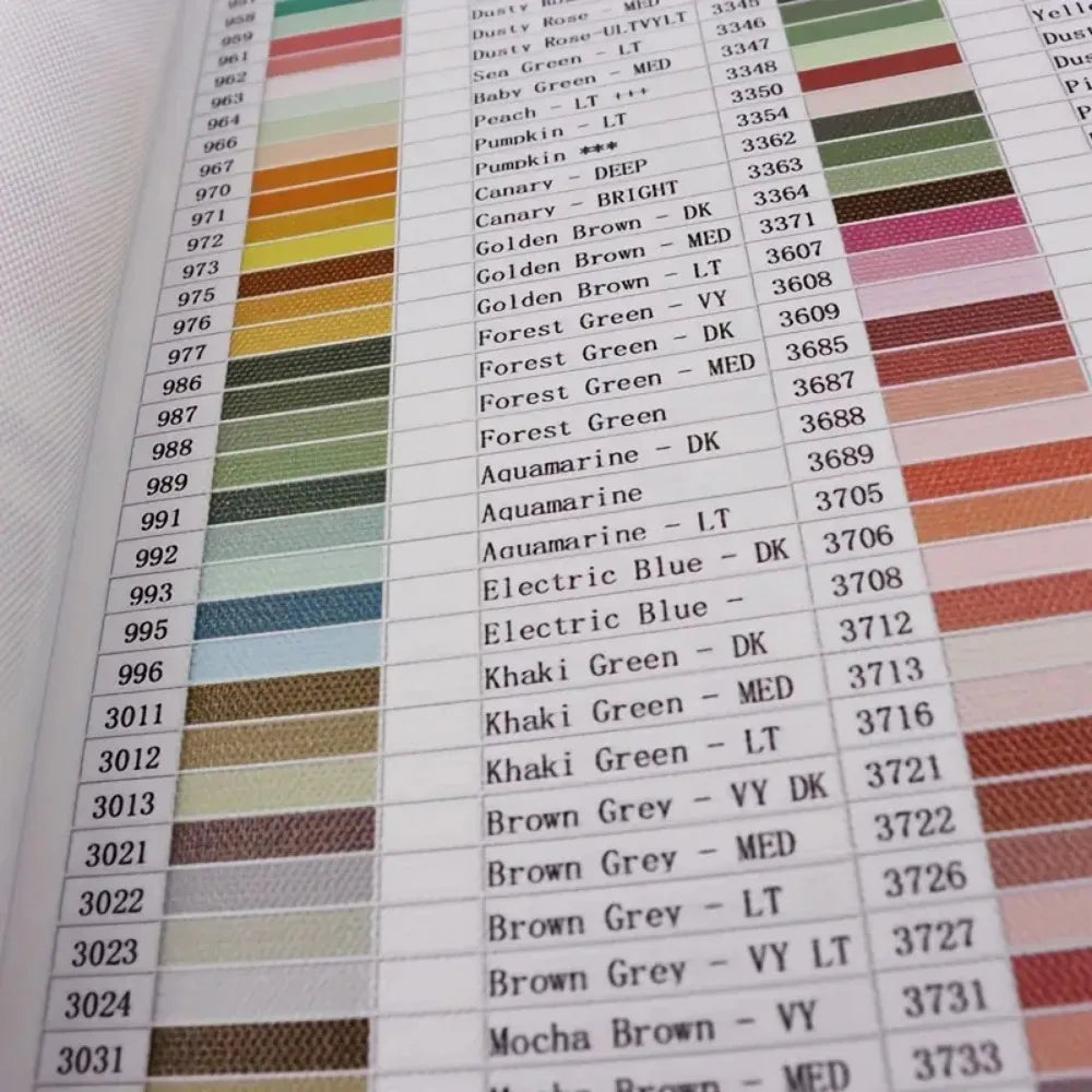 5D Diamond Painting Tools Series 447 DMC Diamond Color Card Book, Rhinestone Color Identification Card HD Printing DIY Handcraft