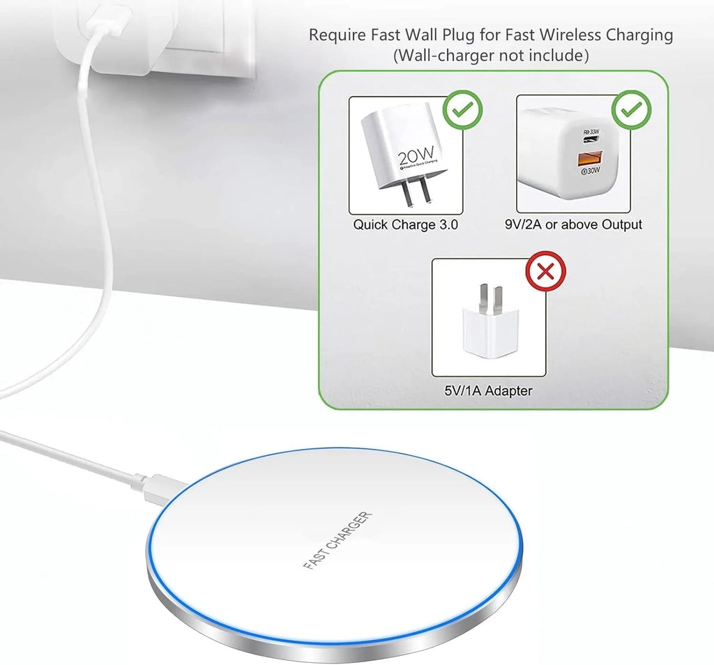 30W Wireless Charger Stand Pad Mobile Phone Fast Charging Station for iPhone17 16 15 14 13 Pro XR 8 XS Max Samsung Note Xiaomi