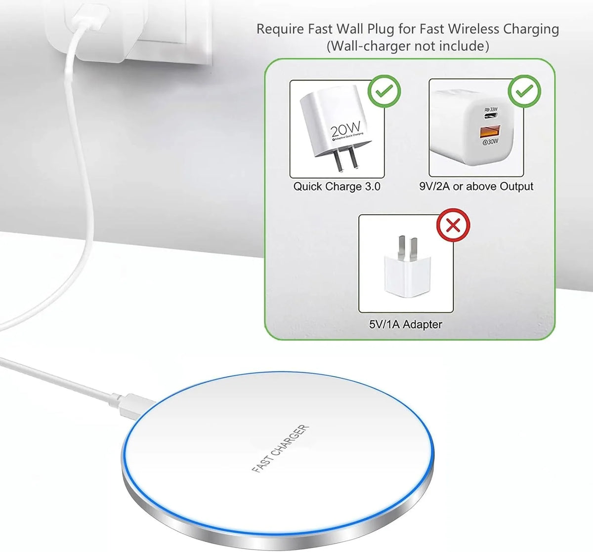 30W Wireless Charger Stand Pad Mobile Phone Fast Charging Station for iPhone17 16 15 14 13 Pro XR 8 XS Max Samsung Note Xiaomi