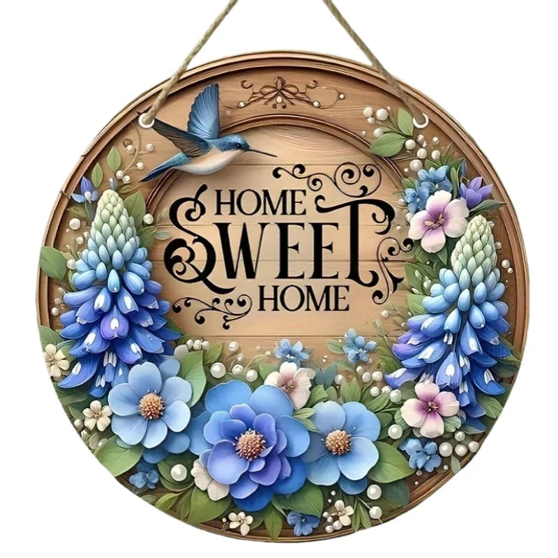 Vintage Home Is A Sweet Circular Wooden Sign Hanging, Suitable for Home, Living Room, Garden, Room, Porch Decoration, Gifts