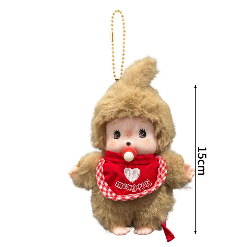 Monchhichi Keychain Kawaii Keychains for Bags Monchhichi Doll Hanging Pendants Children's Day Birthday Gift 몬치치