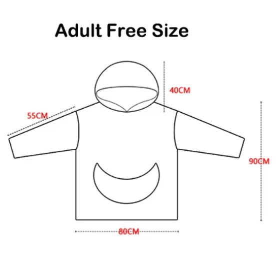 Winter Hoodies Sweatshirt Women Men Pullover Fleece Giant TV Oversized Blanket with Long Flannel Sleeves